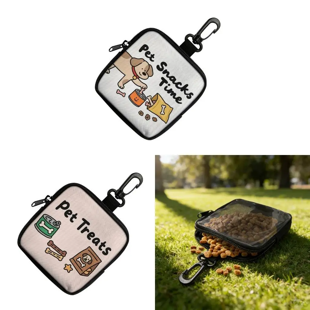 L43A Dog Treat Pet Training Hand Freely Dog Walking Bag with Carabiner,Pet Feed Snacks Reward Pocket for Outdoor