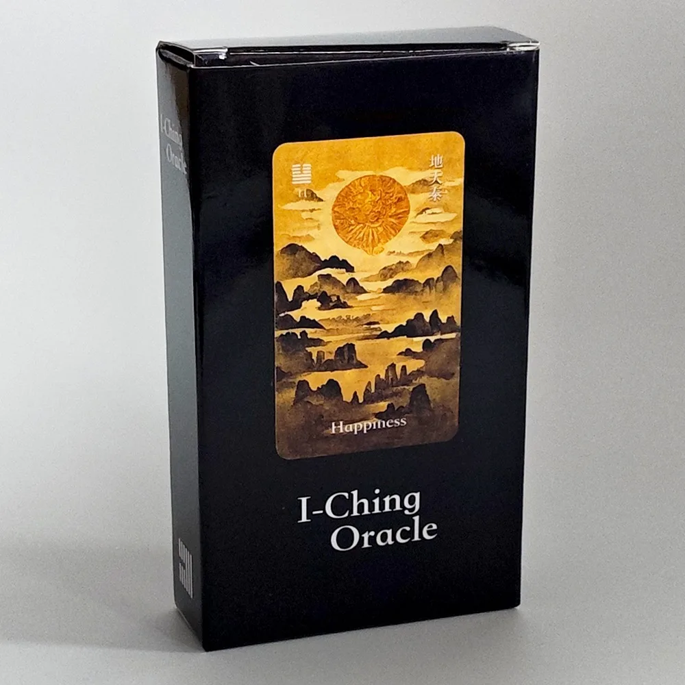 I-Ching Oracle Deck 10.3*6cm 64 Cards Traditional Ink Art Style Chinese Divination Tool for Spiritual Guidance and Meditation