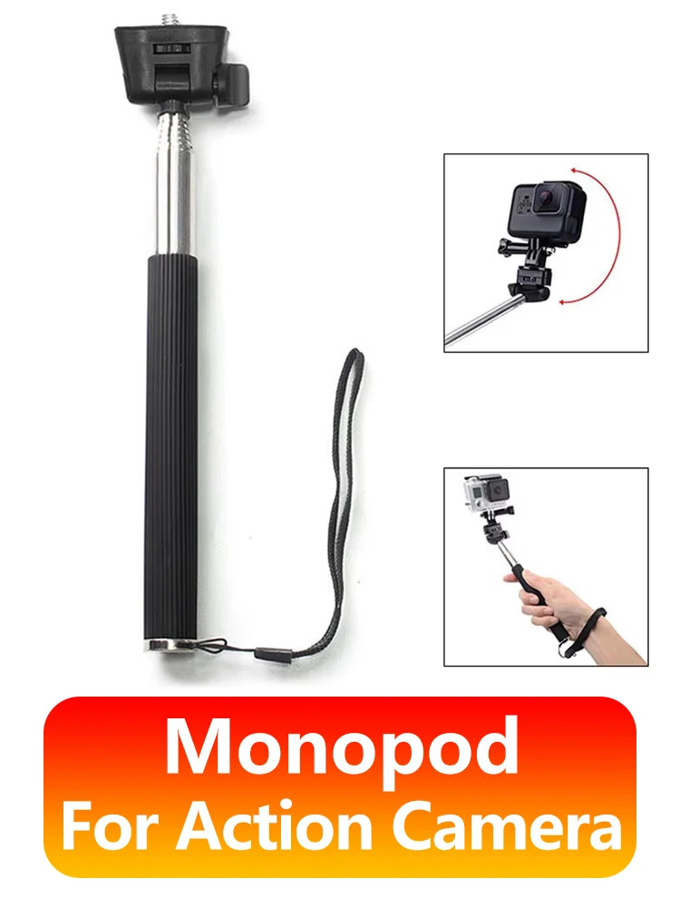 Monpod Selfie bâton rétractable réglable tige d'extension pour GoPro Hero 13 12 11 10 SJCAM AKASO Insta360 DJI Osmo caméras d'action