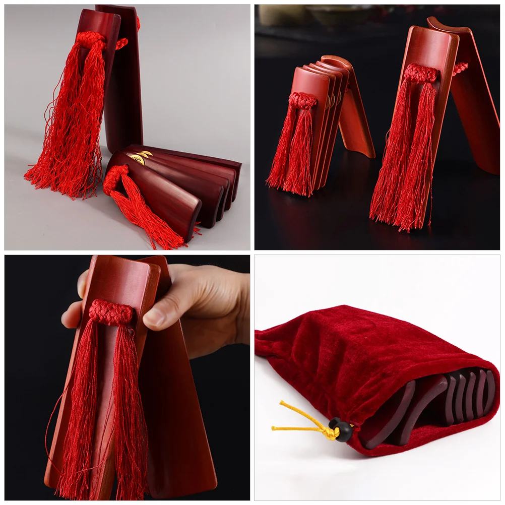 

2Pcs Bamboo Chinese Allegro Clapper Traditional Instrument for Beginner Performance Public Speaking Skills Enhancing