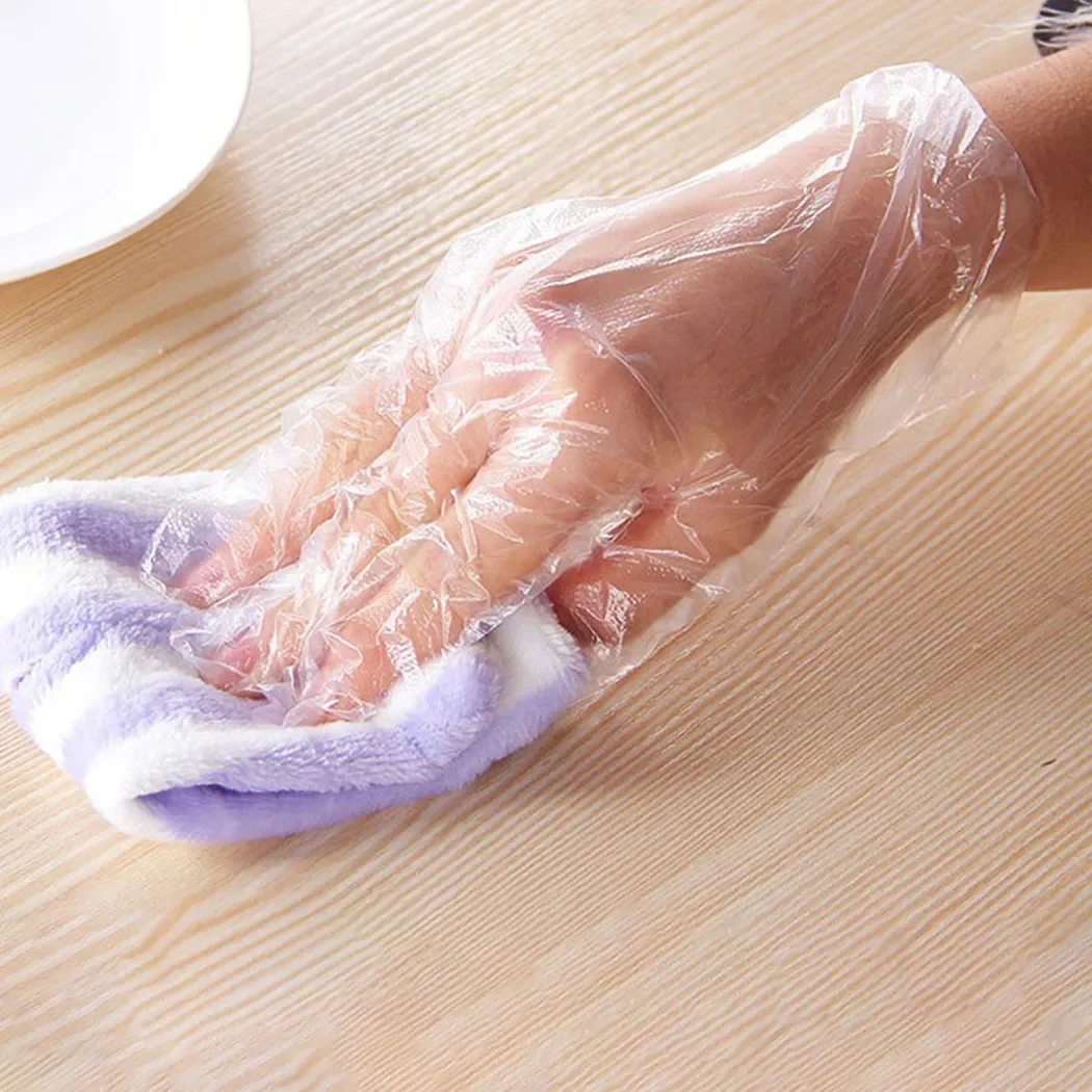 Gants de poulet en latex PE de qualité alimentaire, sécurité au travail acide, coordonnants, transparents, livres, neufs, 100 pièces