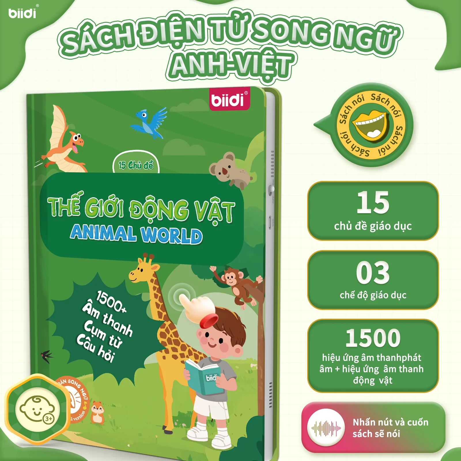 Children's Educational Toy Bilingual English Vietnamese Talking Book Smart Plaything Interactive Storybook Learning Fun