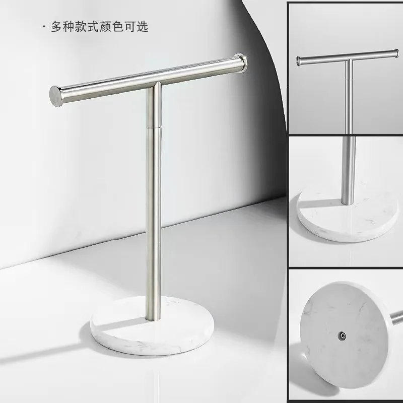 Kitchen Stainless Steel Tissue Holder, Marble Nordic Paper Roll Holder, Floor Standing Stand, No Punching