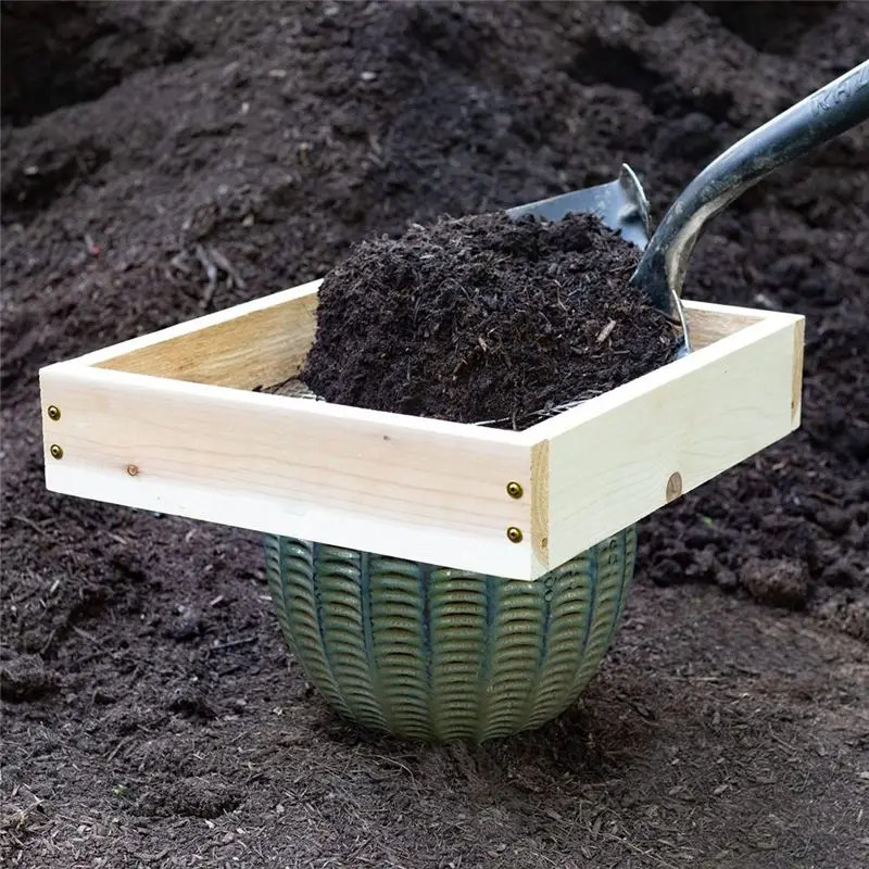 SUPERSALE Hand Held Cedar Garden Sifter for Compost, Dirt and Potting Soil Rough Sawn Sustainable Cedar
