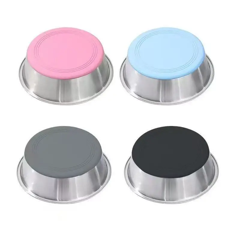 

Non-Slip Stainless Steel Pet Bowl, Anti-Tip Rubber Base Dog Cat Feeding Dish,Durable Chew-Resistant Water Bowl for Pets
