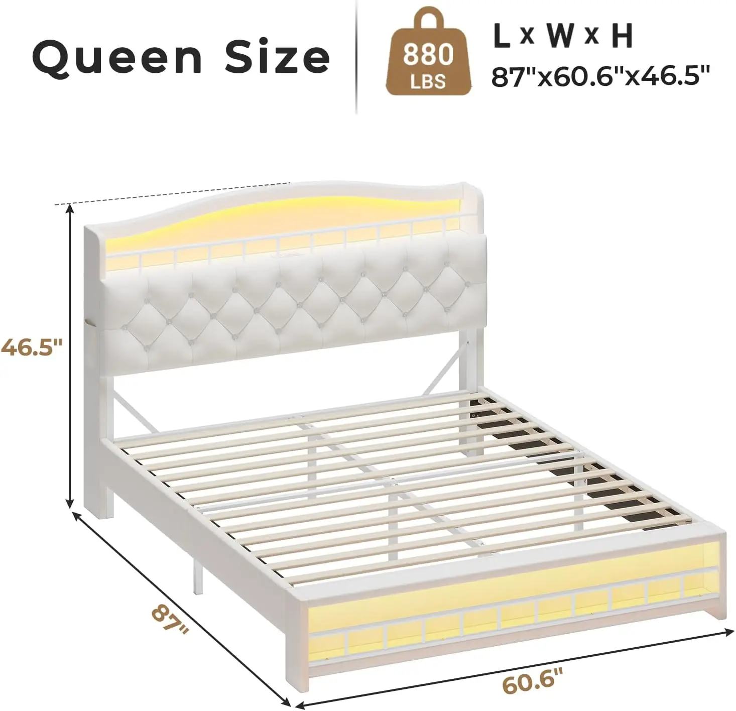 & Crystal Button, No Box Spring Need, Beige