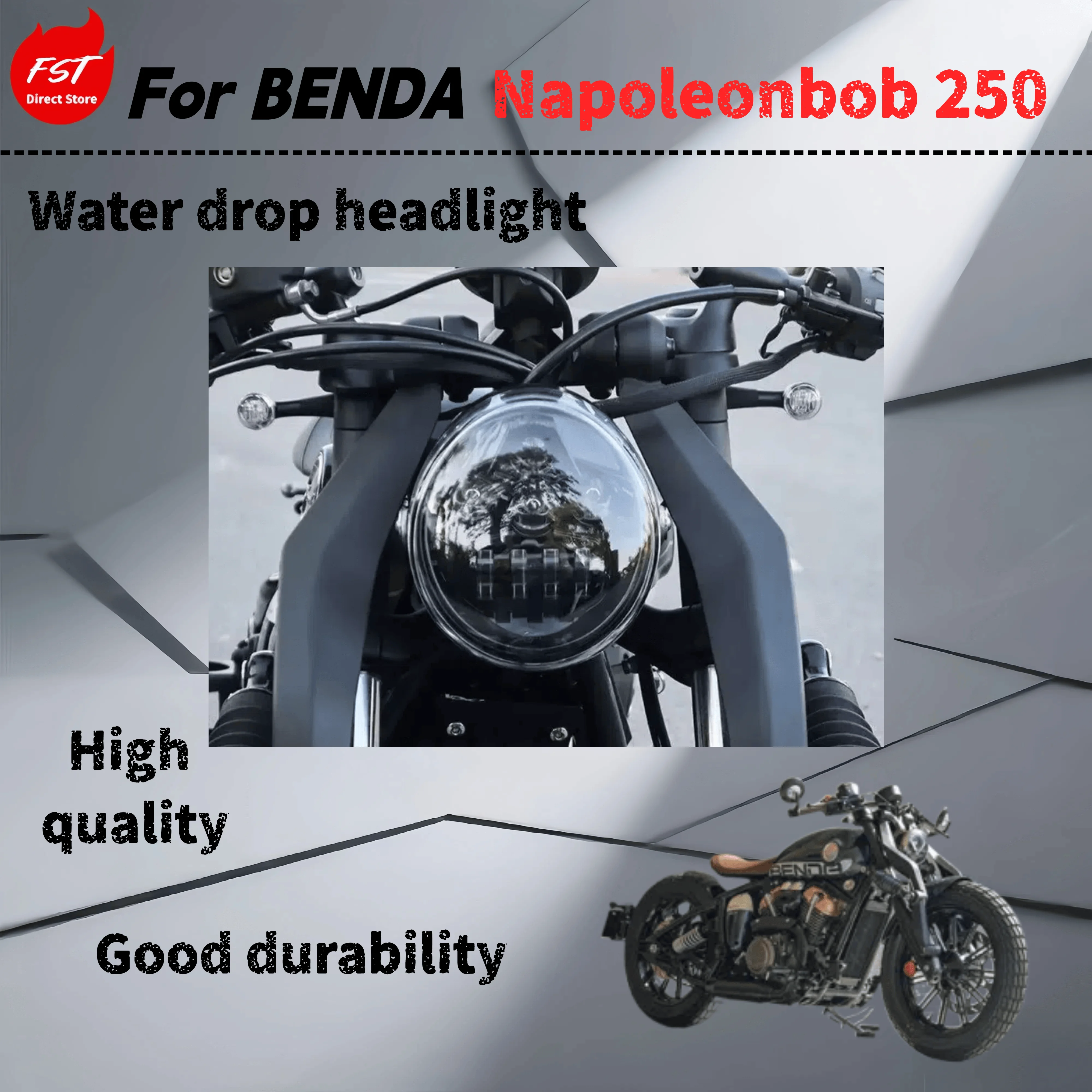 

For Benda Napoleonbob 250 modified headlight assembly led super bright 70v