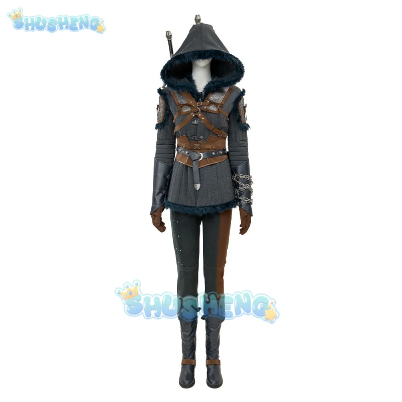 أزياء سيري ويتشر 4 التأثيرية زي سيريلا فيونا إلين ريانون للهالوين كرنفال حفلة عيد الميلاد لعب الأدوار الملابس