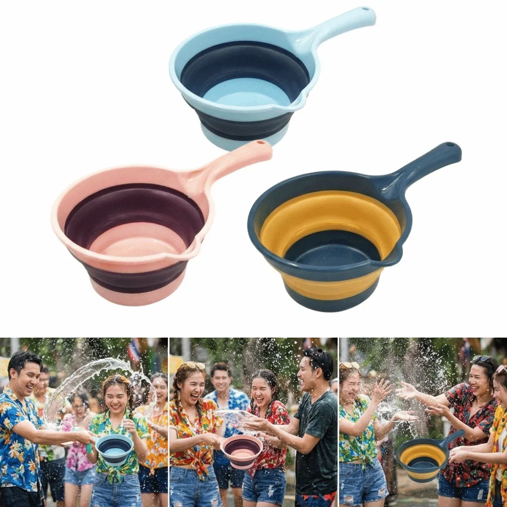 Creative Folding Water Scoop Suspensible Portable Kitchen Water Ladle Thickened Large Capacity Collapsible Bath Scoop Water Park