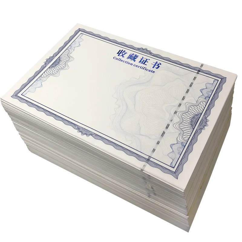 A4 A5 Hot Stamping Certificate Inner Paper 15 Sheets Thick Printable Award Certificate Page for Recognition and Collection