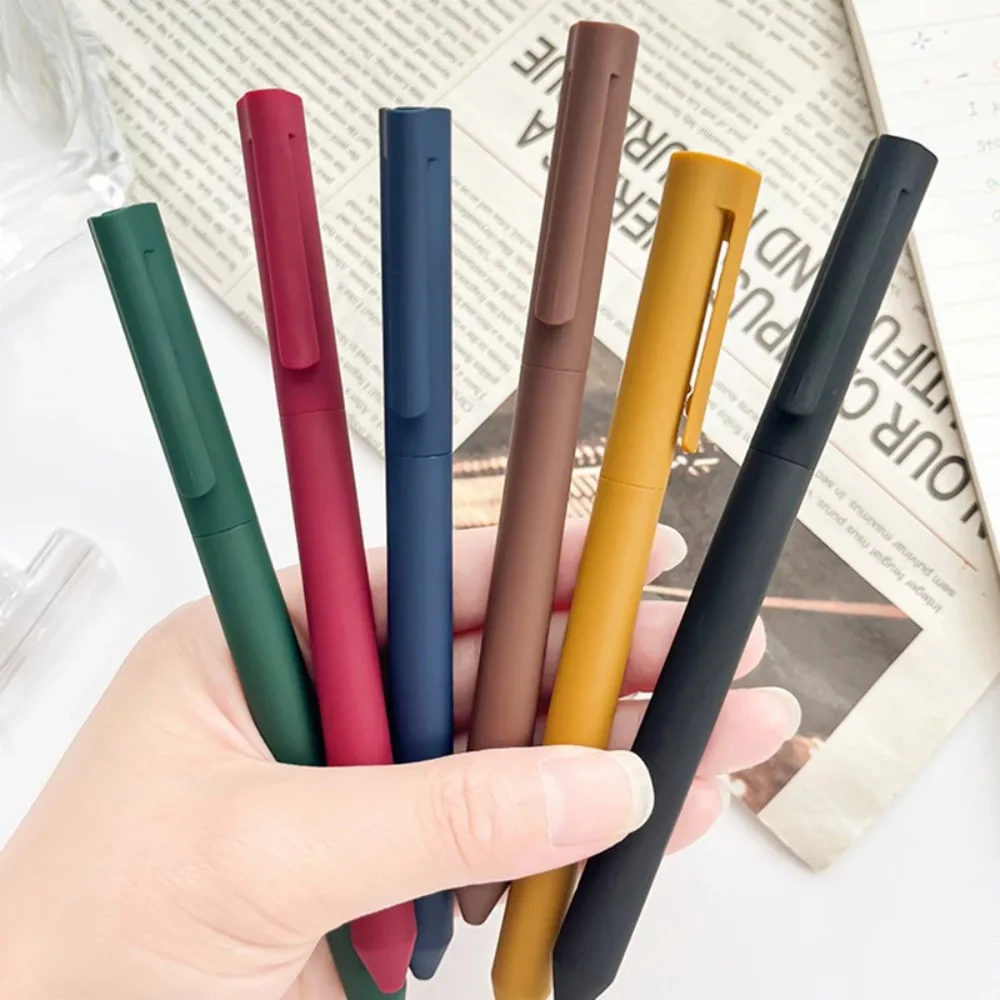 

6pcs Quick Drying Vintage Morandi Color Gel Pens Set Rotate Type 0.5mm Ballpoint For Writing Diary Office School Supplies