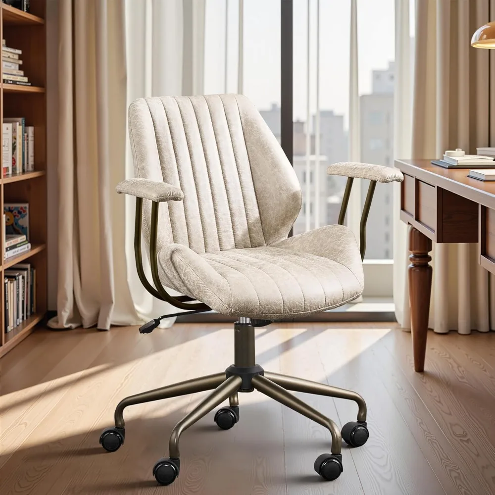 

Ergonomic Home Office Desk Chair, Tilt & Height Adjustable 360° Swivel Computer Chair with Removable Armrests,