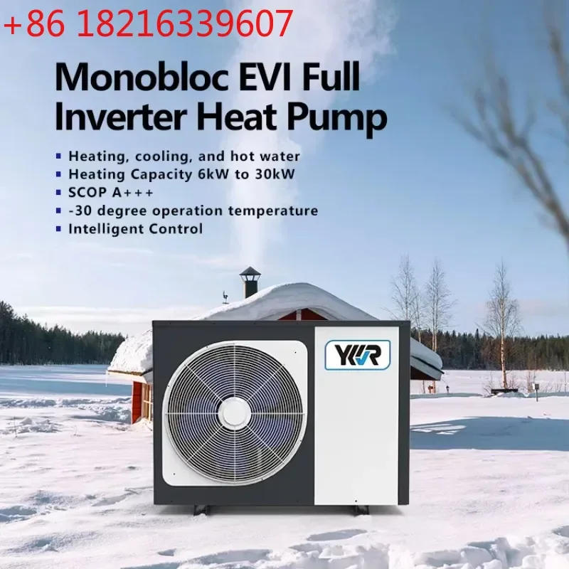 High Temperature Heat Pump WIFI 10KW 16KW 20KW DHW Heating Cooling Air Source Monoblock R32 EVI DC Inverter Heat Pump