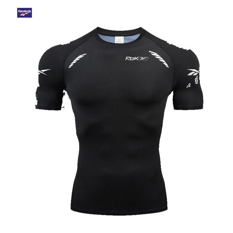 Reebok Men's T-shirt - Compression Top - Boxing Jacket - Men's Short-Sleeved Sports Shirt - Fitness Training - Excellent Breatha