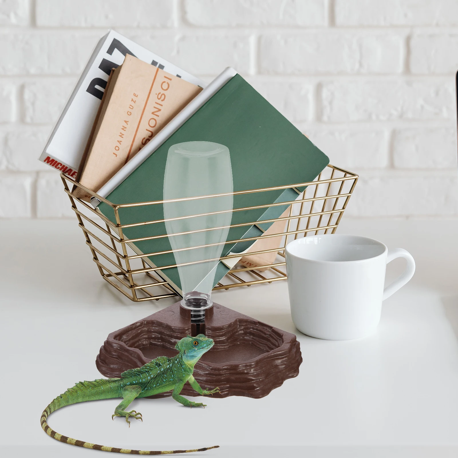 

Automatic Drinking Fountain Reptile Water Dish Daily Use Compact Terrarium Accessory Durable Feeder For Gecko Lizard Turtle Pets