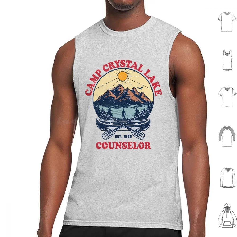 Camp Crystal Lake Tank Tops Print Cotton Jason Crystal Lake Voorhees Friday Slasher Terror Horror Retro Vintage Geek Cinema