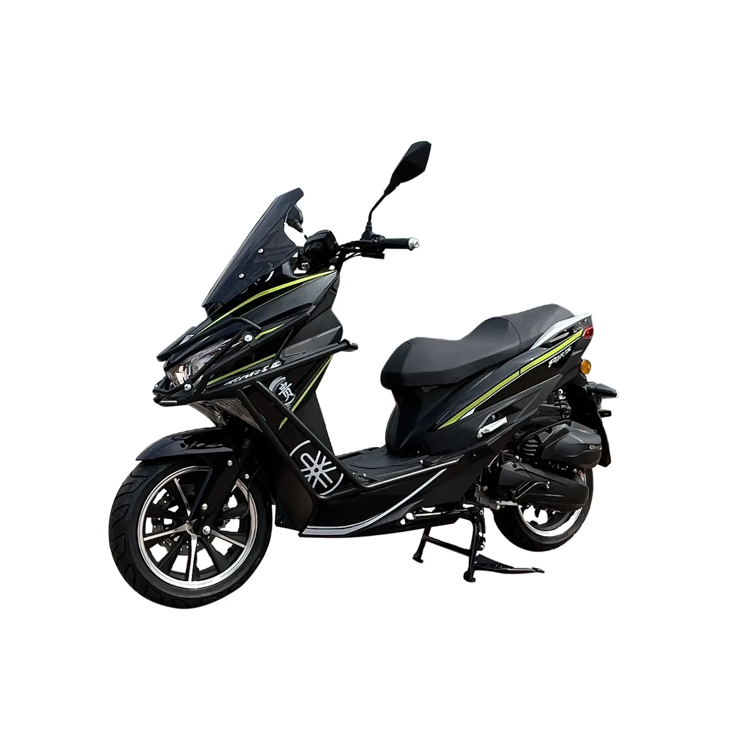 150cc 4-Stroke Racing Scooter, Aluminum Wheel Air-Cooled Gas Moped,1-Cylinder Motorcycle,Electric+kick start