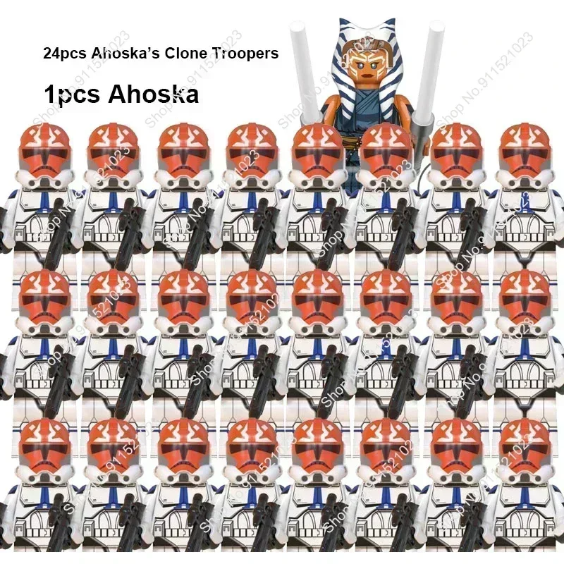 

Набор Hot Toys из 25 фигурок: Солдаты 501-го легиона, Рекс, Клон-штурмовики, Строительные блоки, Кирпичики, Фигурки Star Wars, Детские игрушки