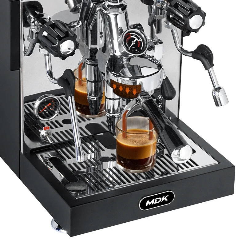 Commercial Espresso Machine Ambient Light Metallic Texture Manual Function Electric Coffee Maker For Household RV Use EU Plug