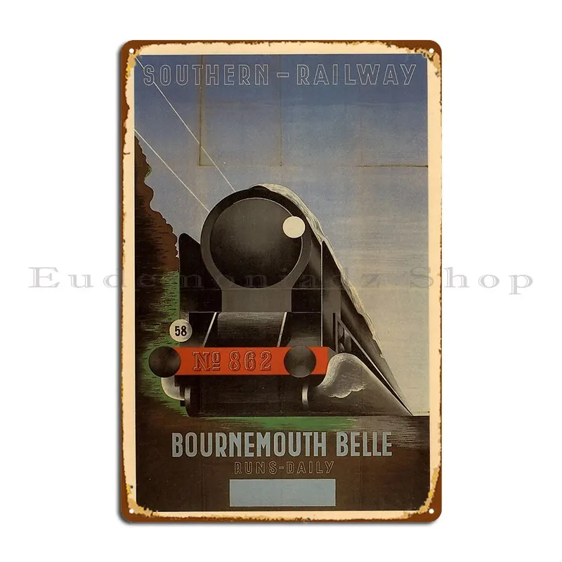 Póster Retro de Bournemouth Bele Corasposters, cartel de placa de Metal, placas de cueva de Bar de cine, cartel de letrero de estaño personalizado de garaje