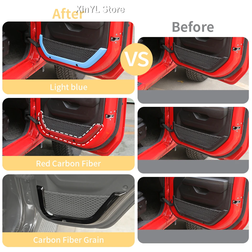 ABS Interior Accessories For Jeep Wrangler JL for JT Gladiator 2018 Up 4-Door Net Pocket Storage Box Decoration Cover Trim Frame