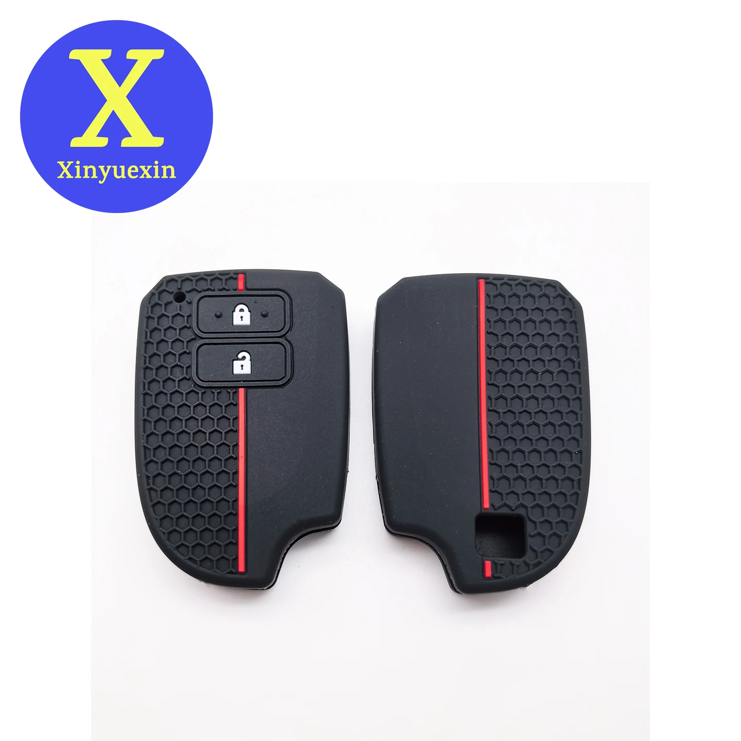 Xinyuexin Silicone Key Fob Case Cover for Toyota Yaris X Yaris L Sedan Vios FS EZ Verso 2 Button Shell Car Accessory 2 Pcs/lot