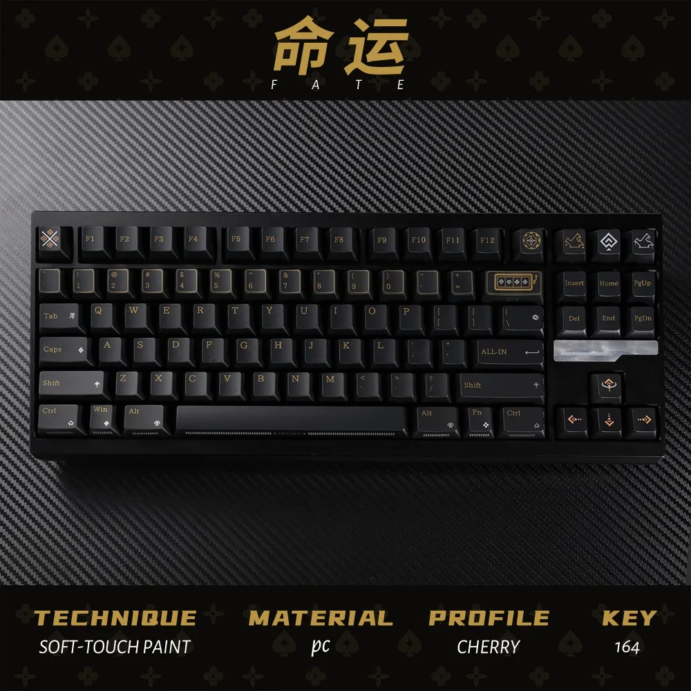 

JSJT Destiny Theme Keycaps 164Keys Set Retro Gray PBT Custom Keyboard Cap Cherry Profile Keycaps for Mechanical Keyboard Gifts