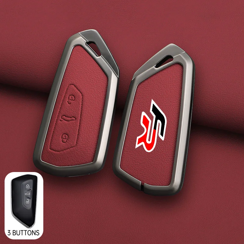 Zinc Alloy Leather Car Key Case Cover Shell Holder Fob For SEAT FR Leon Mk2 Mk3 MK4 Arosa Tolendo Exeo Key Protector Accessories