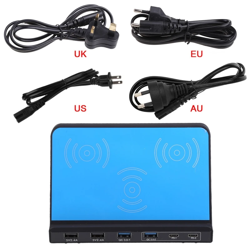 Dropship Portable Multi-port USB Fast  with Power Cable  100-240V 50/60Hz Input Charge Up 8 Devices at the Same for