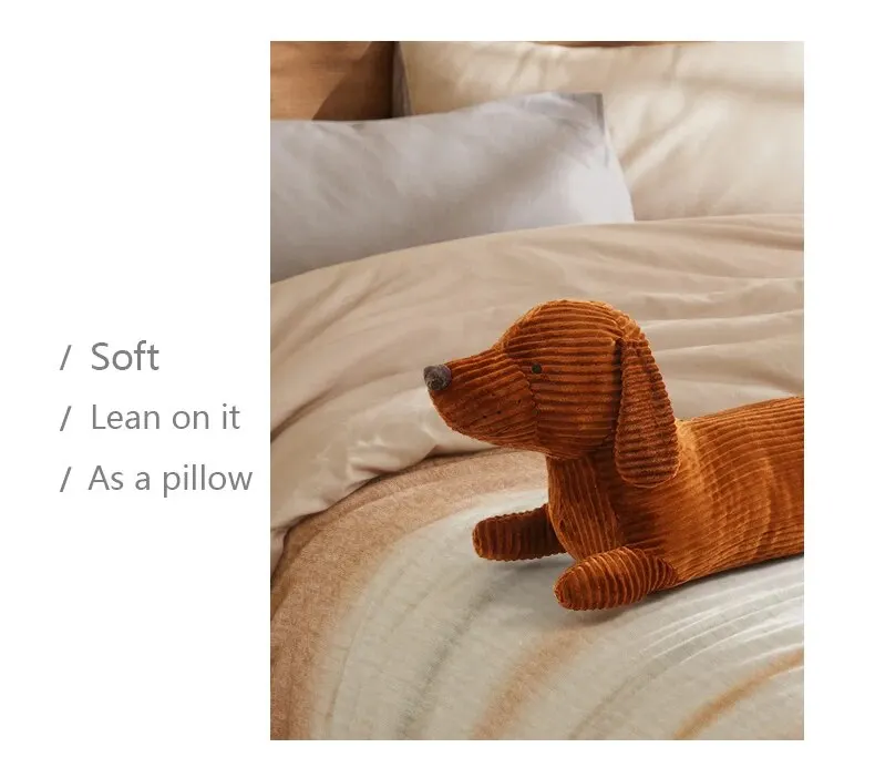 Dackel-Hund-Plüsch-Umarmungskissen, weich, langlebig, gefülltes Wurfkissen, Tiere, Kissen für Sofa, Heimdekoration, Geschenke für Kinder (47 Zoll) – Detail 6
