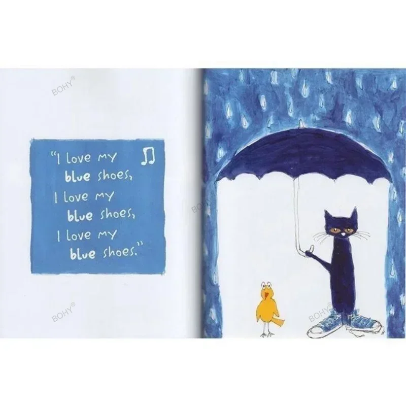 Pete The Cat I Love My White Shoes libro de imágenes en inglés para niños, Educación Temprana, iluminación de la escuela primaria, lectura para dormir