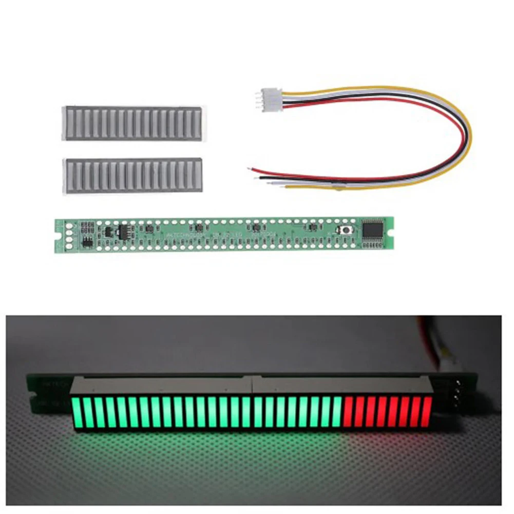 Music Sound Audio Display Analyzer 32 LED Strip Level Indicator VU Meter 32 Liquid Level Indicator Three Color LED Light Strip