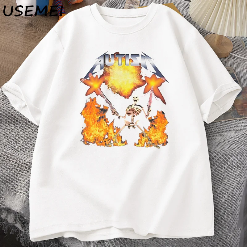 Autism Meme T-Shirt Casual Cotton Short Sleeve Tee Shirt Humor Printed Retro Short Sleeve T Shirt Unisex Streetwear Tops