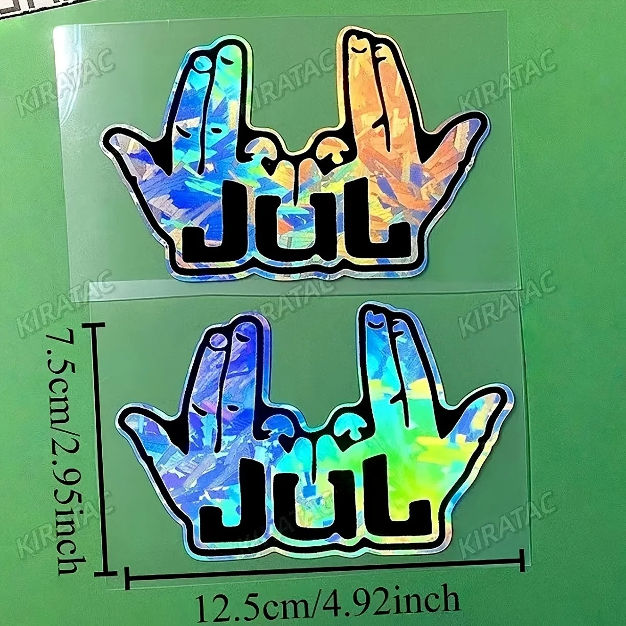 1Sst JUL Fun Motorcycle Sticker Silvery Holographic Carbon Fiber Effect Waterproof Decal for Helmets, Fuel Tanks Fairings Smooth