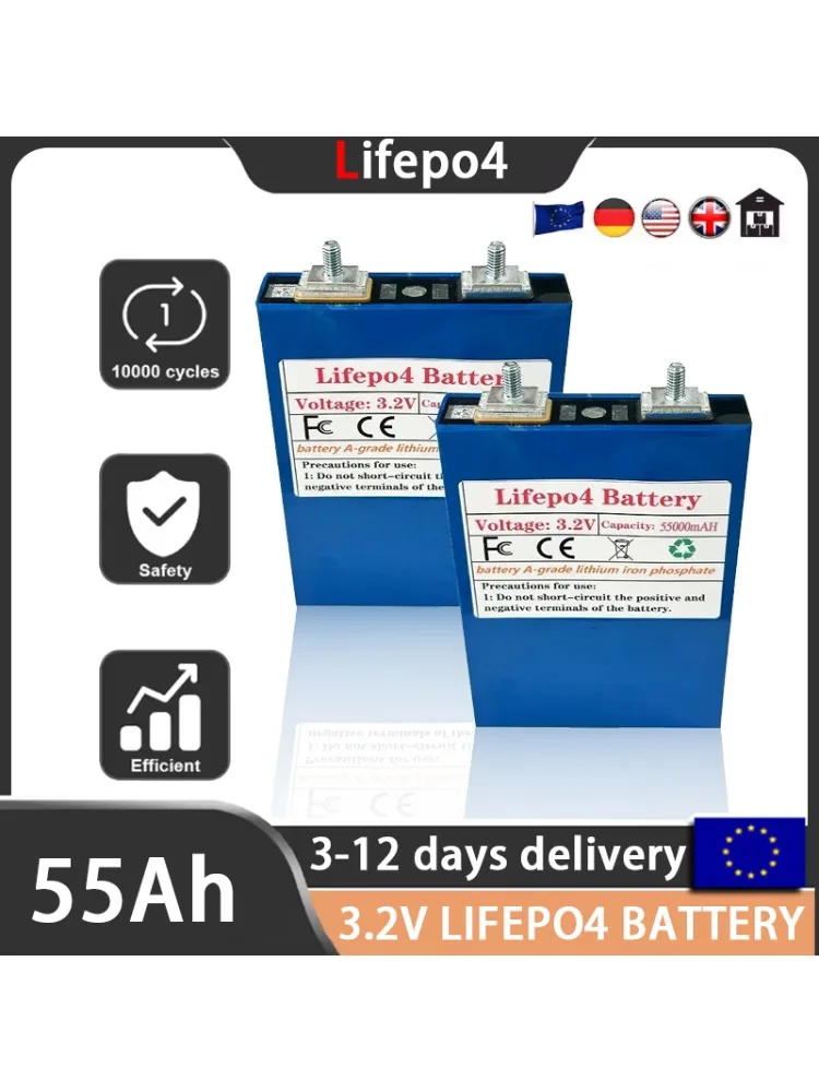 

High Quality 12v Campers Golf Cart, Off-road Solar Wind Power Yacht, 3.2V 55Ah Lifepo4 Battery, A-grade Lithium Iron Phosphate