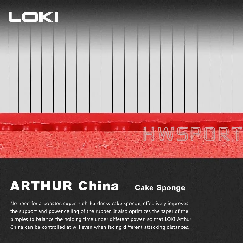 LOKI ARTHUR Asia China Table Tennis Rubber Sticky Offensive Ping Pong Rubber with Hard Cake Sponge