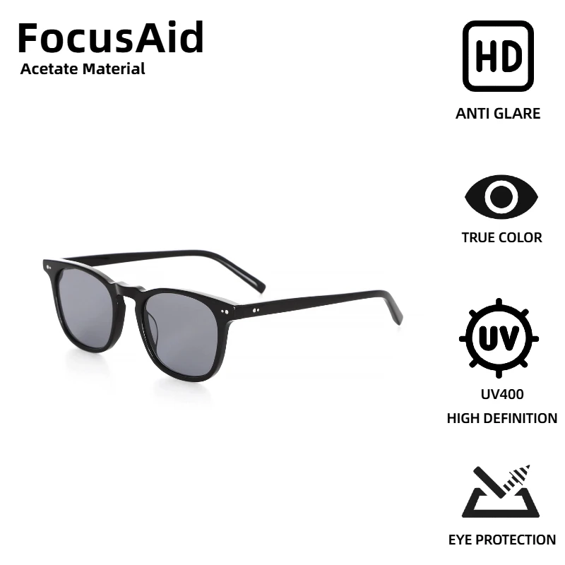 

FocusAid Fashion Vintage Luxury Design Women's Sunglasses Classic Men's High Quality Rectangular Acetate Sunglasses UV400