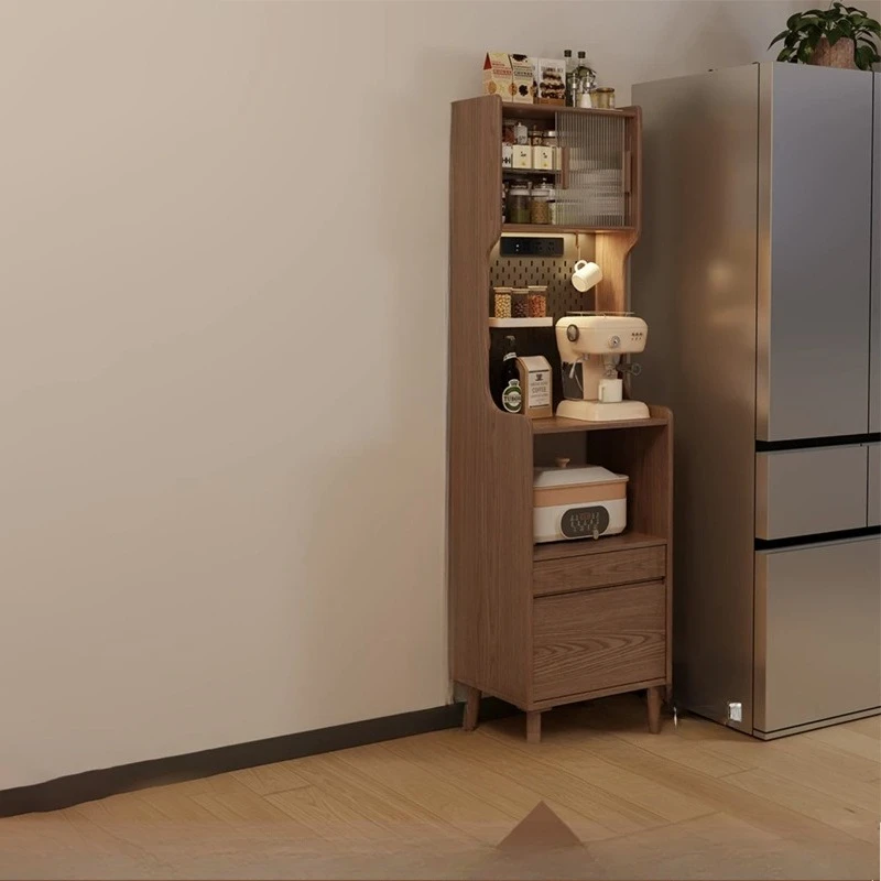 

Solid wood dining side cabinet coffee small apartment kitchen integrated locker household