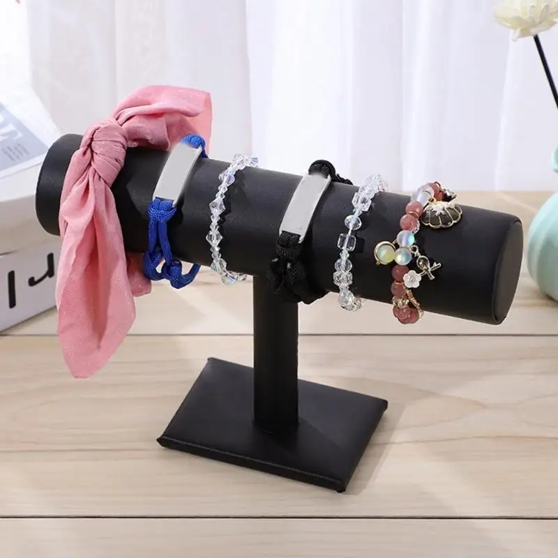 

A52E T-Bar Bracelet Watch Display Stand Holder Black Jewelry Necklace Hair Scrunchies Holder Organization