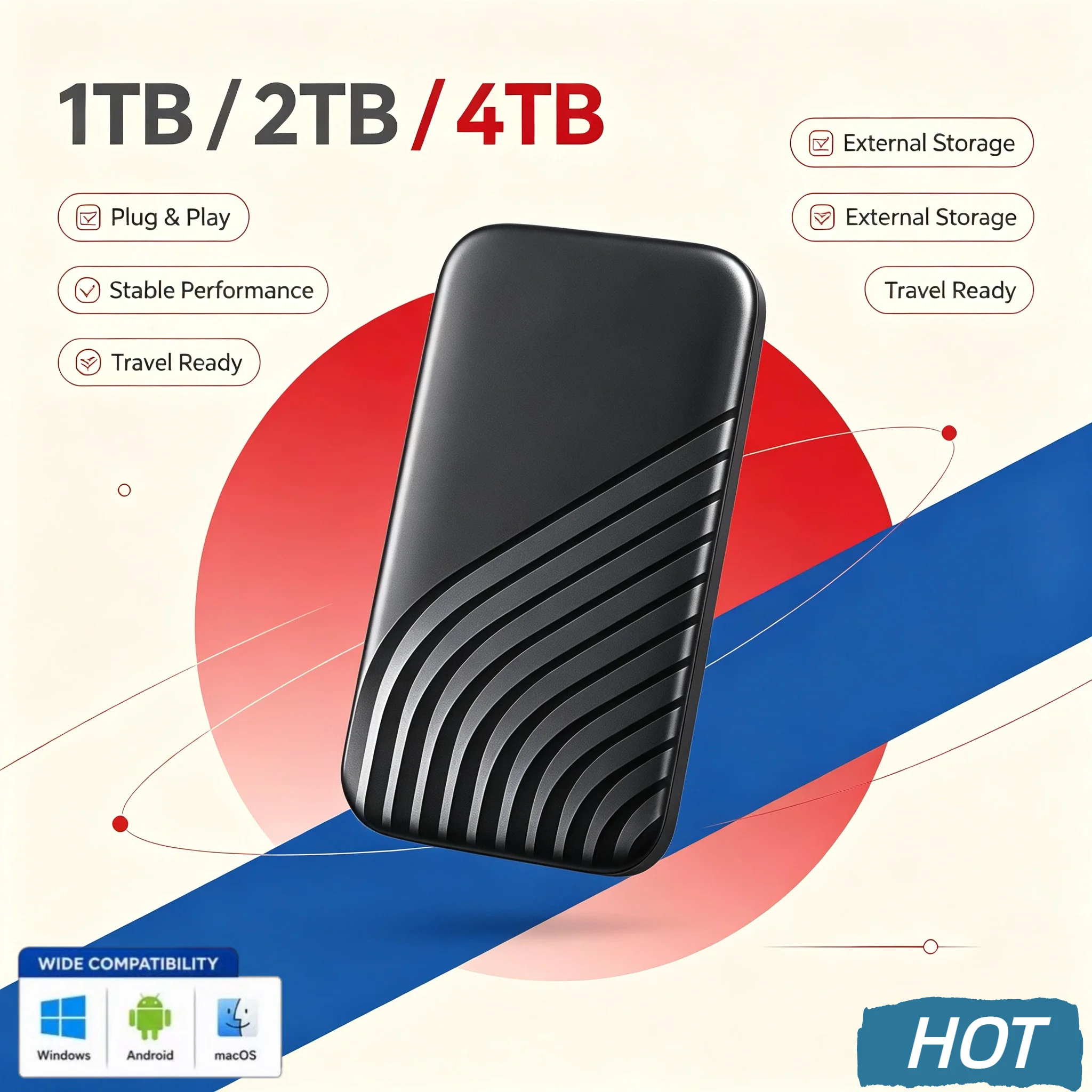 Solid State Disk 2TB 4TB Original External Mobile SSD USB 3.1 High Speed Portable Hard Drive For Mac Laptop PC Data Plus