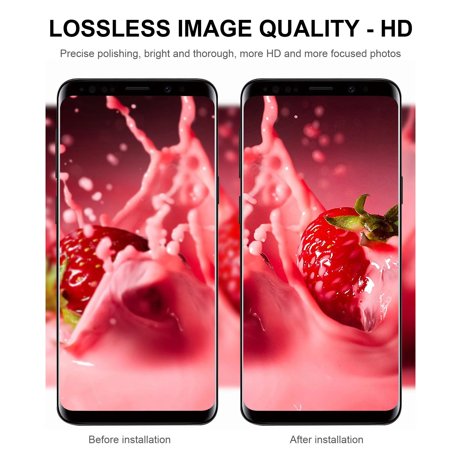 2pcs Camera Lens Tempered Glass Protectors High Definition Clear Protective Film Compatible for S9 Plus ( )