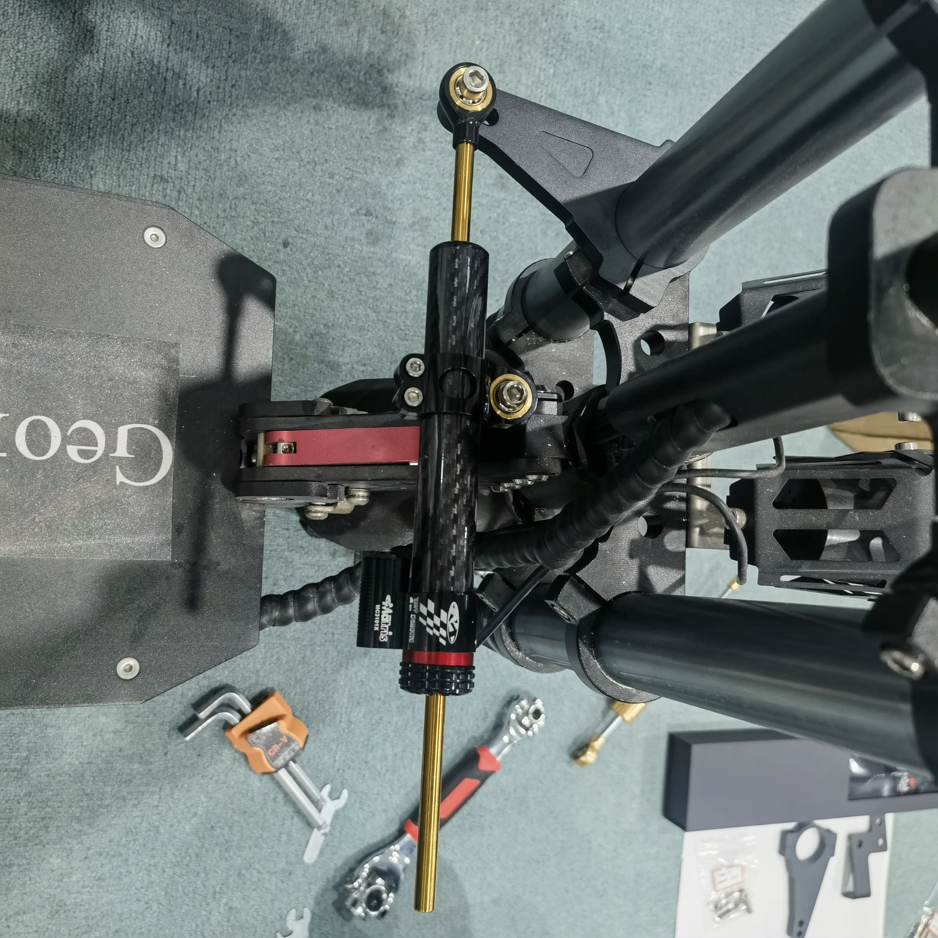 

Boyueda S3 S5 E5B Dual Front Fork Type 345mm Long Electric Scooter Steering Damper Stabilizer With Bracket