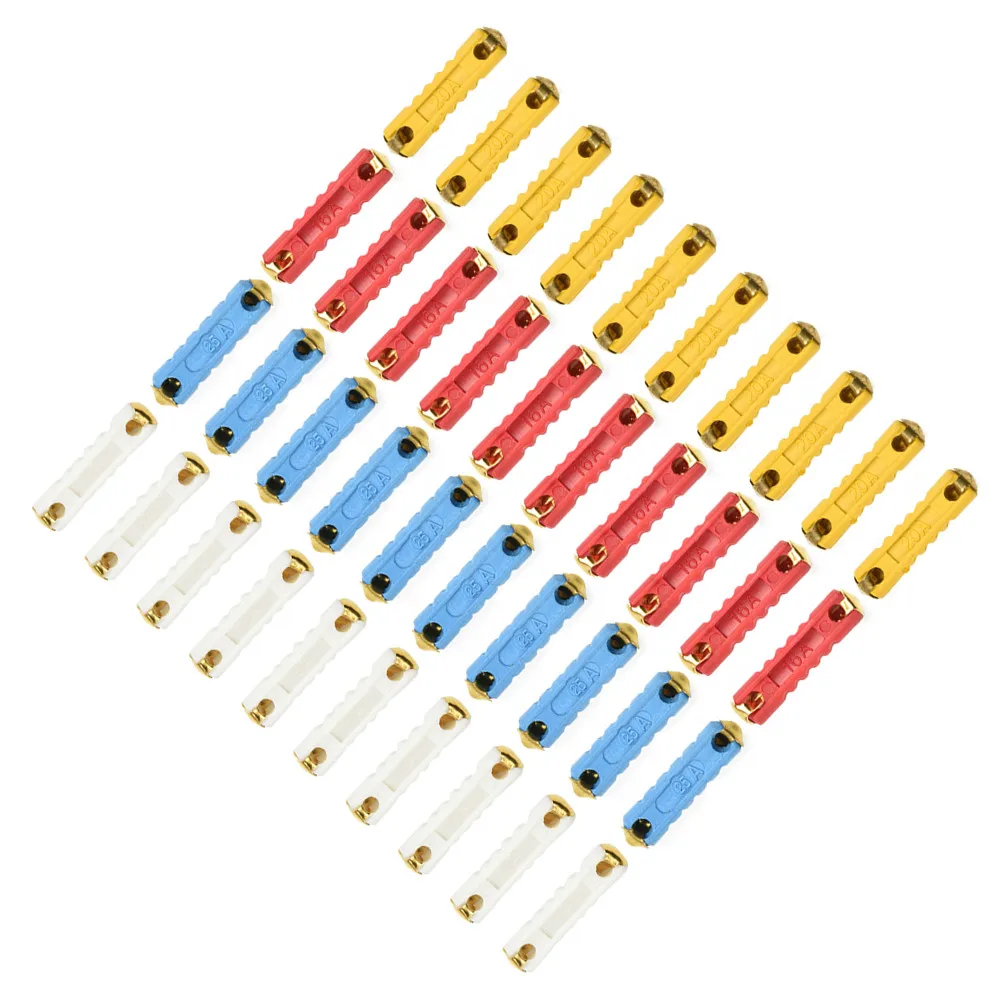 40Pcs/set Car Copper Automotive Bullet Torpedo Ceramic Fuse 5A/8A/16A/25A Automotive Circuit Parts Replacement