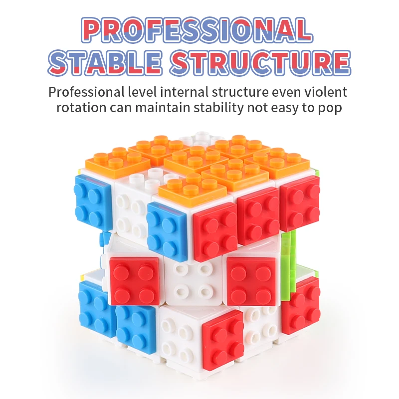 Cube magique de vitesse professionnel pour enfants, série de briques de bricolage, jouets de puzzle, blocs de construction éclairés, cadeaux pour enfants, 3x3x3