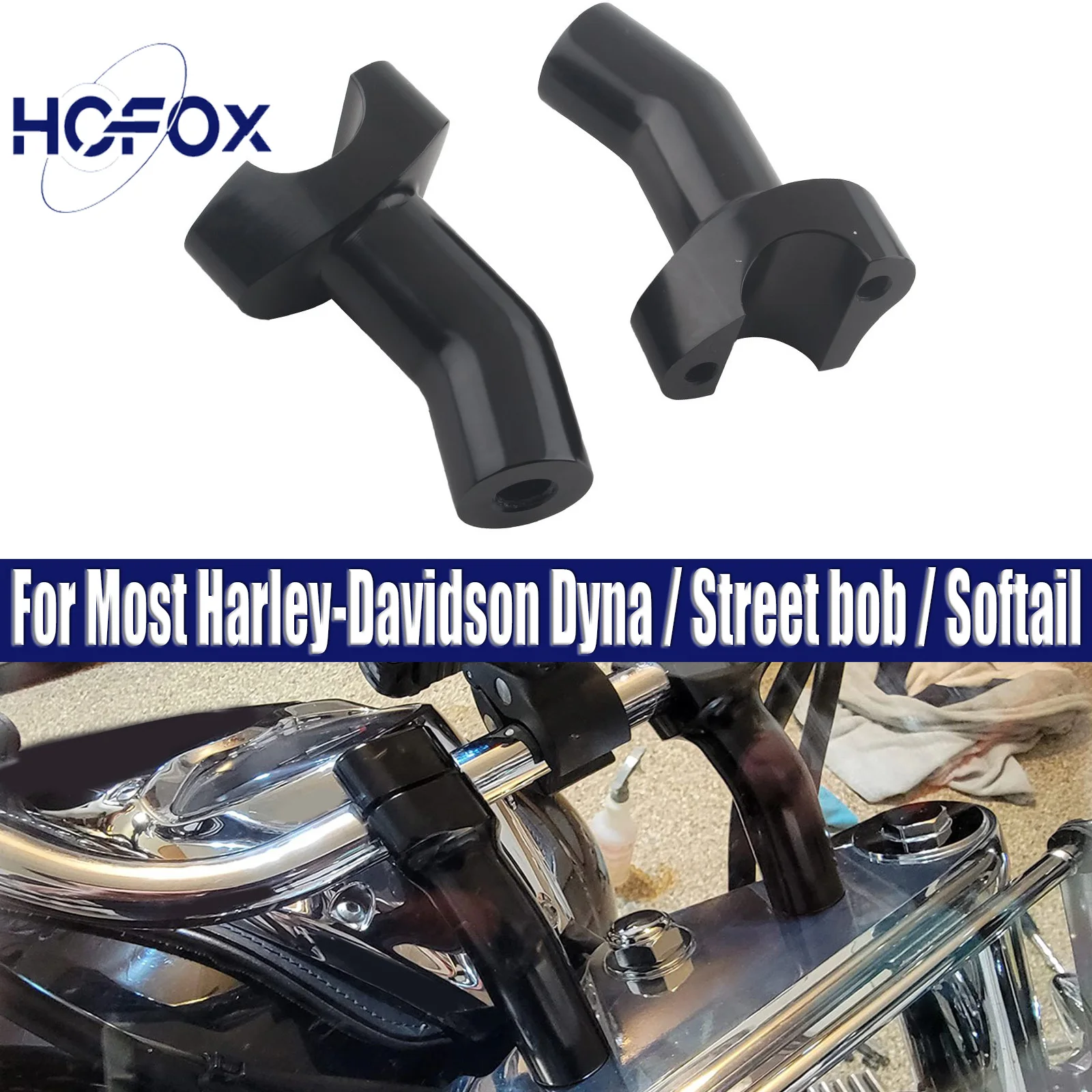 

3.5" Pullback Handlebar Risers For Most Harley-Davidson Dyna / Street bob / Softail / and Other Models