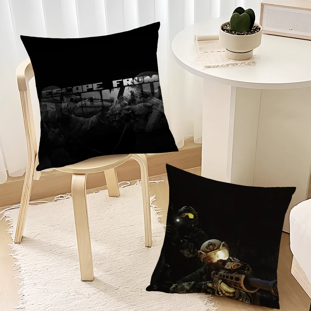 Game E-Escape From T-Tarkov cushion cover Living Room Accent Couch Back Support Square Lounge Restful Nap Companion Pillow Case