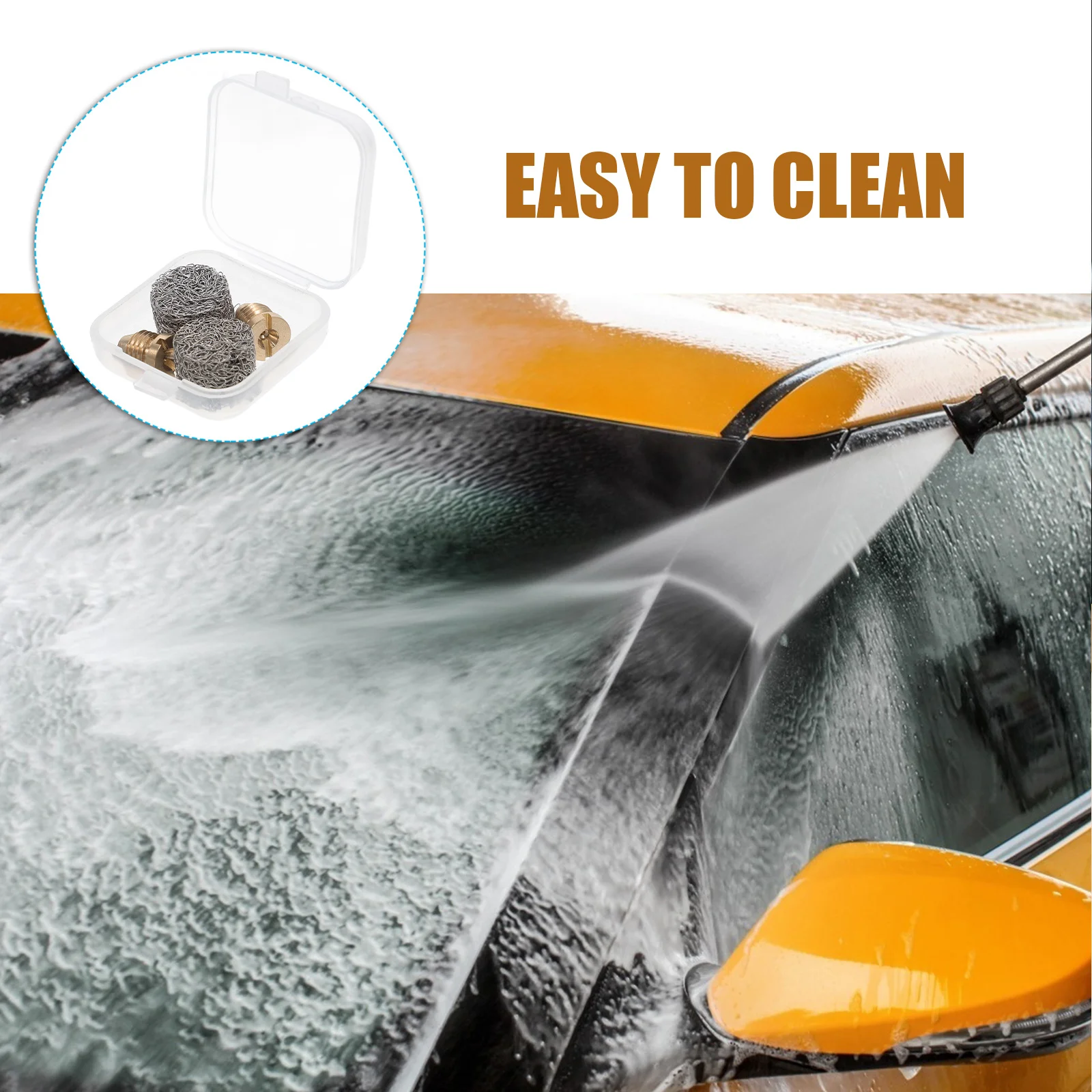 

4pcs Foam Lance Mesh Filter Set Universal High Pressure Brass Orifice Tips Snow Foam Lance Nozzle Replacement Parts Garden Hose