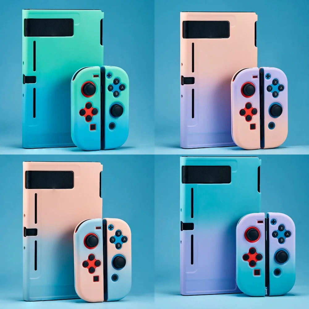 Funda protectora para Switch NS JoyCon, carcasa protectora de Color degradado, desmontable, ultrafina, colorida, PC