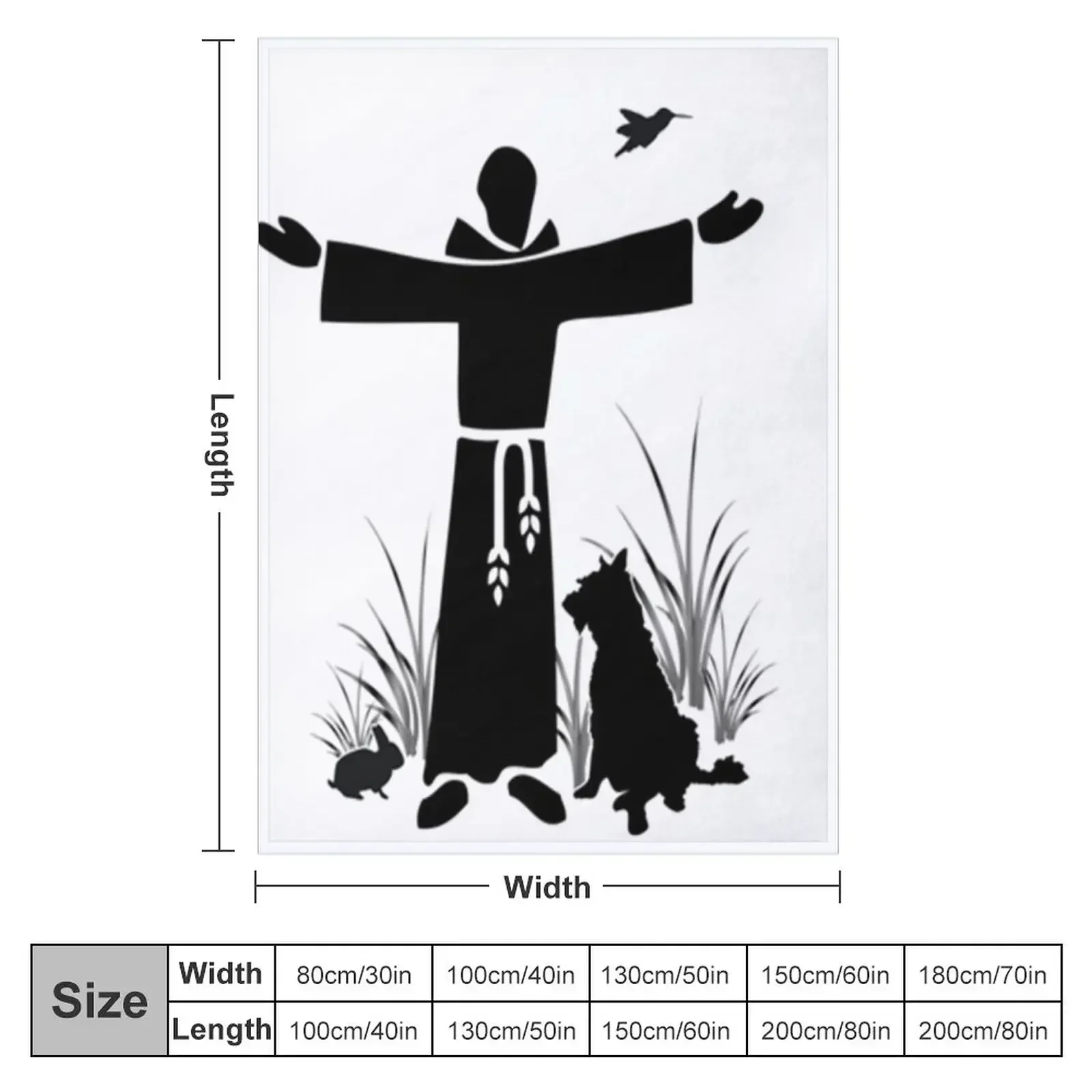 Feast of St Francis of Assisi Throw Blanket Bed linens Retros Blankets