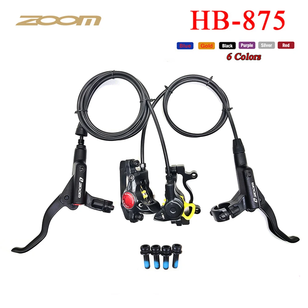 ZOOM HB-875 Bicycle Hydraulic Brake Set Mountain Bike Disc Brake 800mm/1400mm HB100 MTB Oil Pressure Brake Caliper Cycling Parts